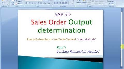 SAP SD Sales Order Output Determination process and Configuration