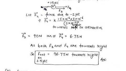 Calculate the magnitude and direction of the Coulomb force on each of the three charges shown in