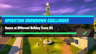 Dance at Different Holiday Trees 5 (All Locations) - Fortnite Operation Snowdown Challenges