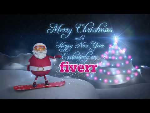 Christmas New Year Intro video for your Business | Santa Snowboard