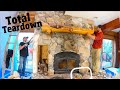 Demolish and Rebuild a Fireplace pt1 -time lapse