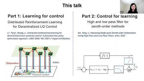 Prof. Na Li (Harvard): The Interplay between Learning and Control in Zeroth-Order Methods