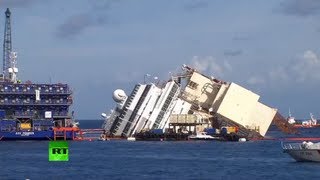 Подъем Costa Concordia (CC recovery operation)(У берегов Тосканы начались работы по подъему потерпевшего крушение в январе 2012 года лайнера Costa Concordia. Судно..., 2013-09-16T16:59:09.000Z)