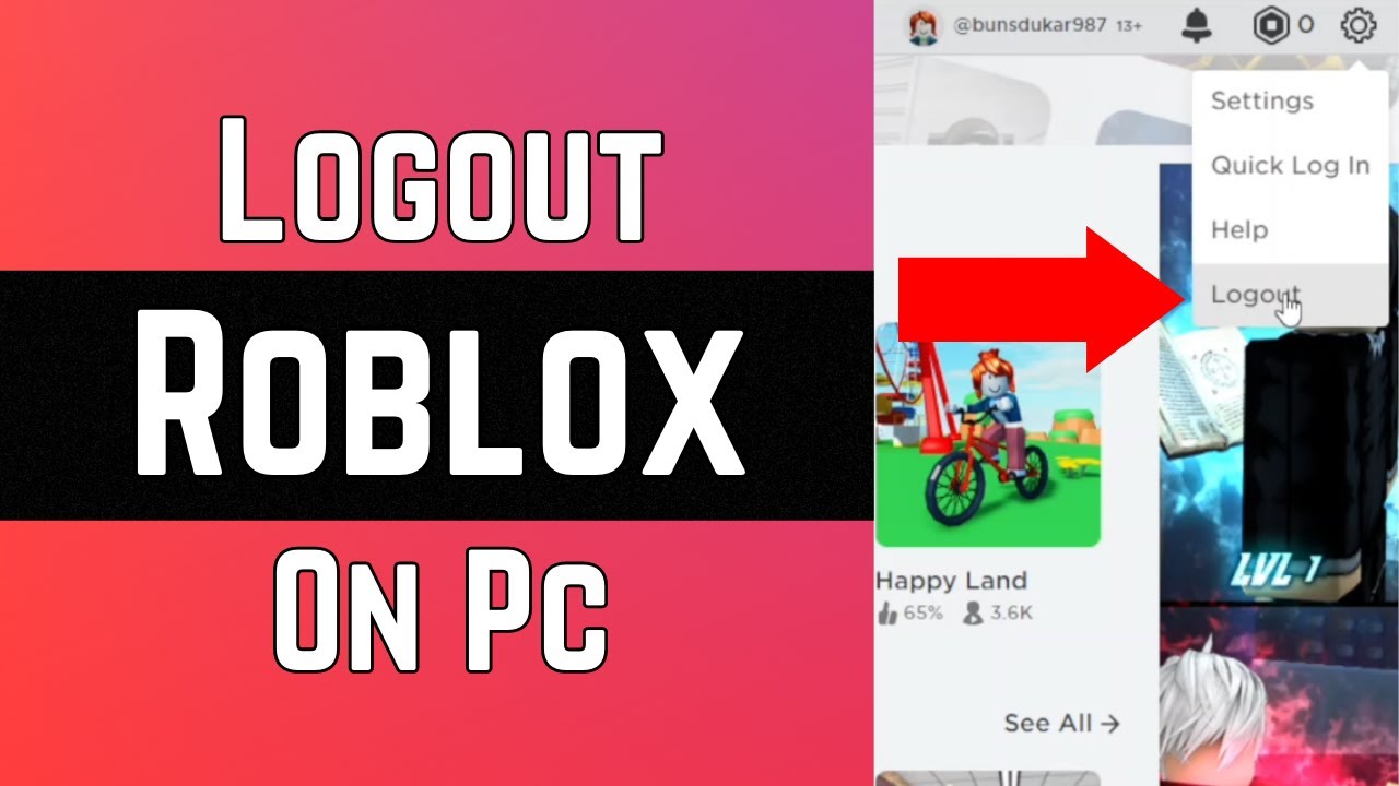 How to Logout of Roblox Account on PC? Roblox Account Log Out/Sign Out  Process from Computer Browser 