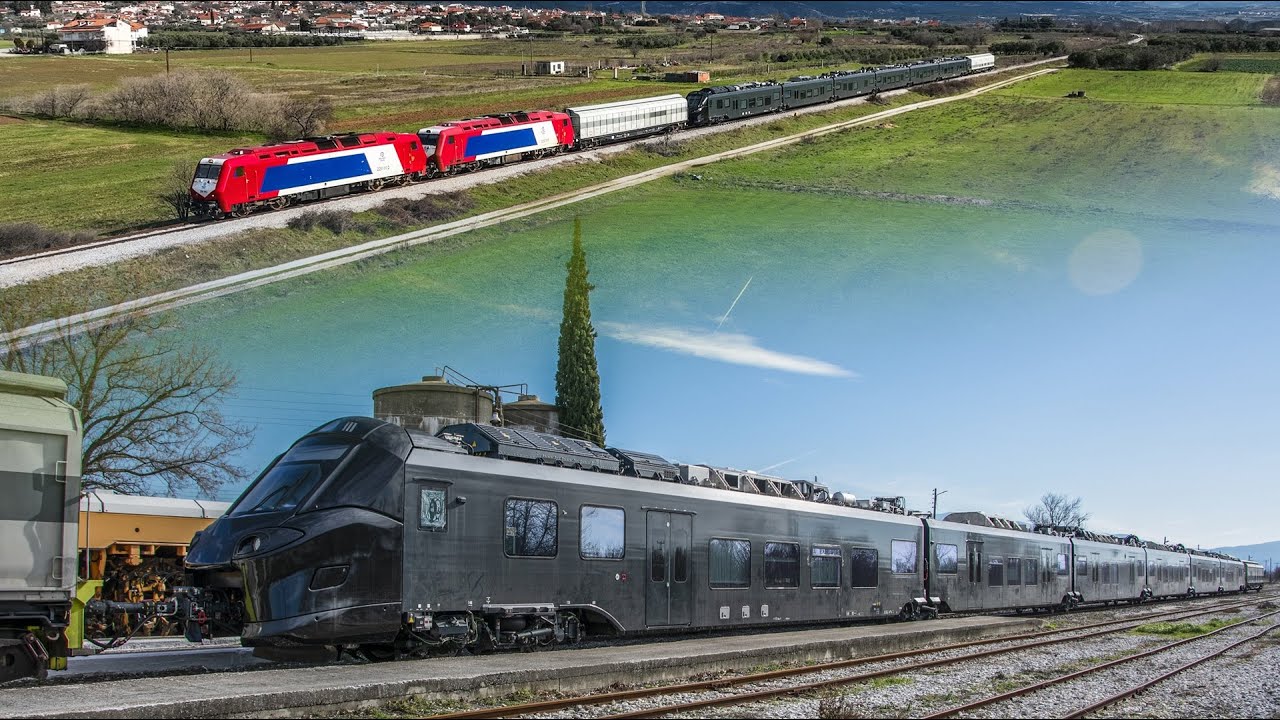 Alstom Coradia Stream test EMU arrives in Greece.
