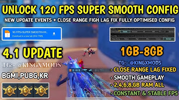 Bgmi lag Fix config 4.1 👑 Super smooth +90fps+120fps config 🌟bgmi+pubg+kr- pubg lag fix config