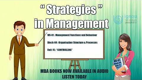 Strategies of Control in management | Controlling in Management | DLL #management #audiobook #ignou