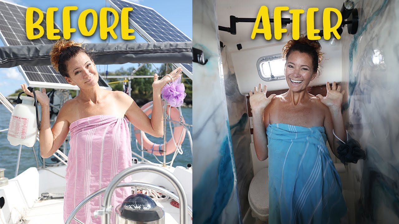 5 YEARS without a SHOWER ON OUR BOAT | Sailboat Bath Reno
