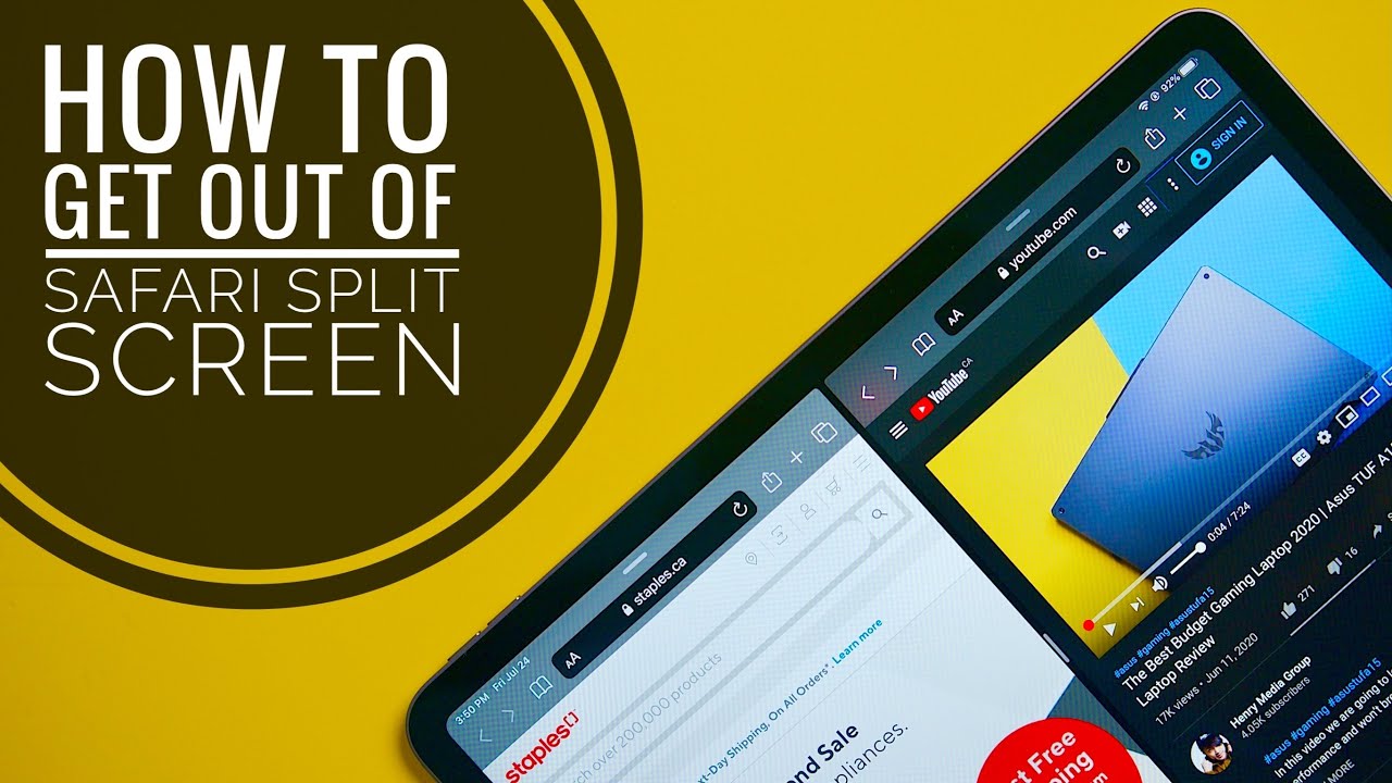 how to exit full screen safari on ipad