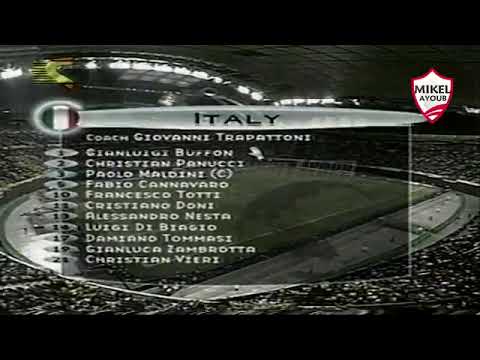 المعلق عصام صيام وهو بيقول تشكيل منتخب ايطاليا امام الاكوادور بكأس العالم 2002