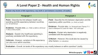 Life Expectancy - Edexcel Geography A Level Paper 2