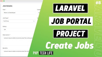 Laravel 10 Job Portal Project | #8 Create Jobs | PHP Tech Life Hindi