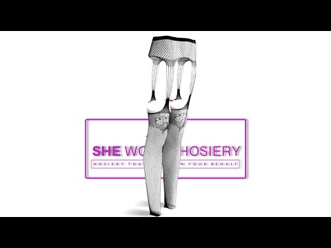 She-Woolf Hosiery, Emilia, Black Multi-Slash Suspender Fishnet  Detail Stockings