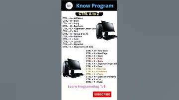 Computer Shortcuts Key 🗝️ (CTRL A to Z) | #shorts #computer #knowprogram