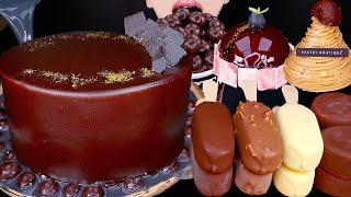 ASMR BALCK MILK CHOCOLATE CAKE MALTESERS MAGNUM ICE CREAM NUTELLA DESSERT MUKBANG 먹방咀嚼音EATING SOUNDS