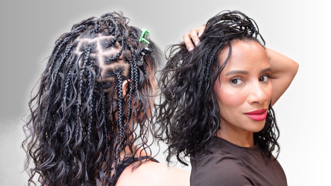 😍👉🏽Бохо-боб с косами без узлов, выполненными из предварительно разделенных пучков натуральных чел...