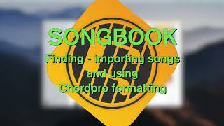 SONGBOOK - finding and importing songs +Chordpro formatting screenshot 2