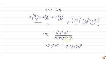Let x, y, z be positive real numbers such that `x + y + z = 12` and `x^3y^4z^5 = (0.1)(600)^3