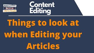 Content Editing Checklist - Steps to Remember when Editing your Articles