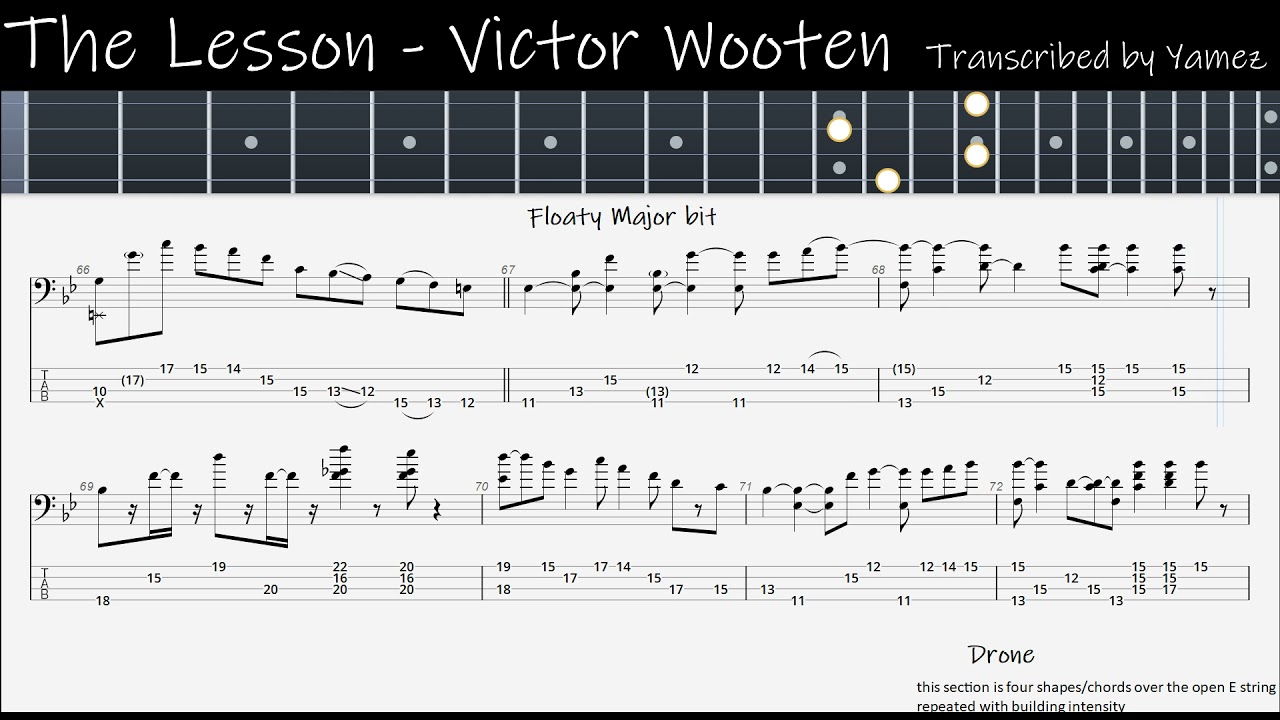 Bass tabs for The Lesson by Victor Wooten - YouTube.