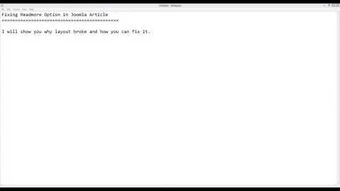 Fixing Readmore Option in Joomla Article