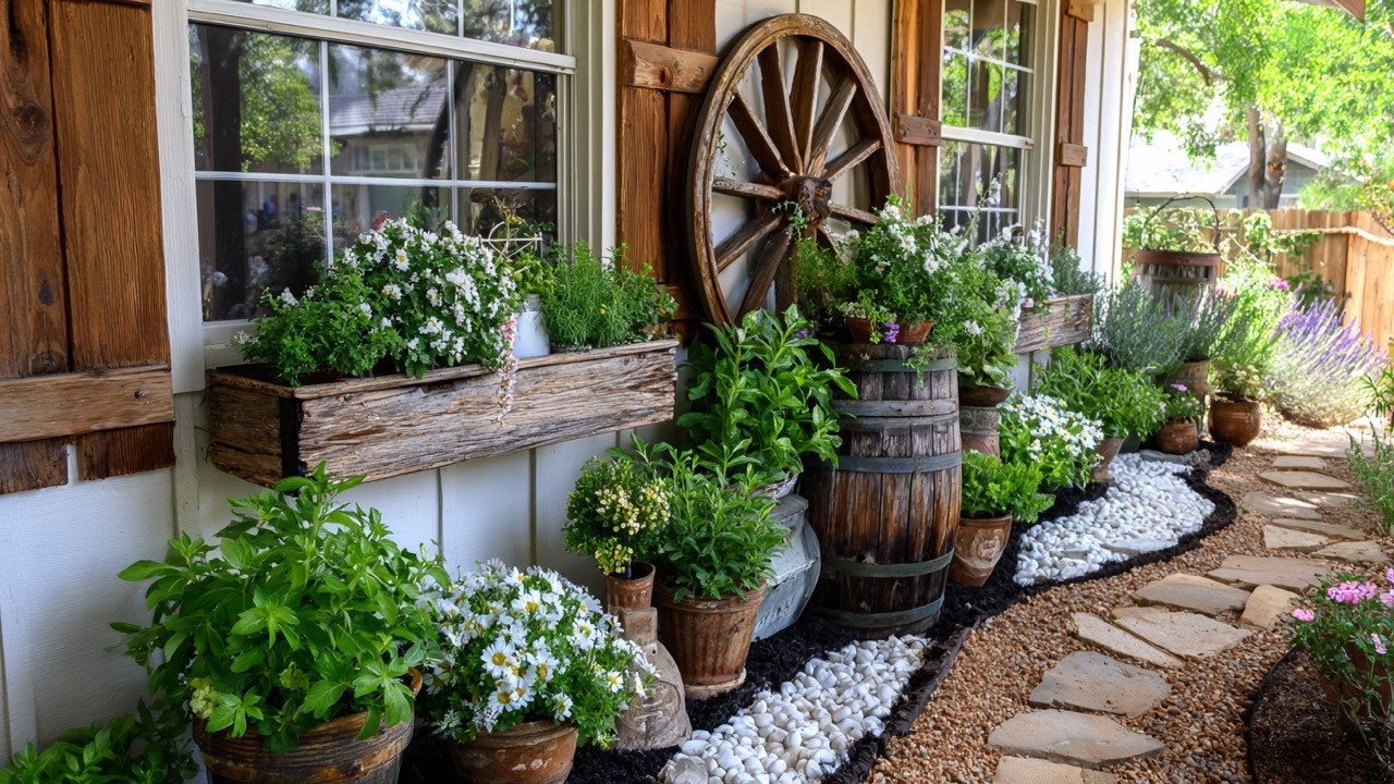 Креативные идеи для создания деревенского сада в стиле фермерского дома на небольших участках с и...
