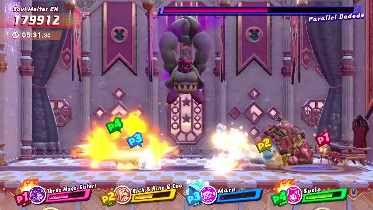 Nintendo Switch - Kirby Star Allies - Multiplayer - 4 players - gameplay