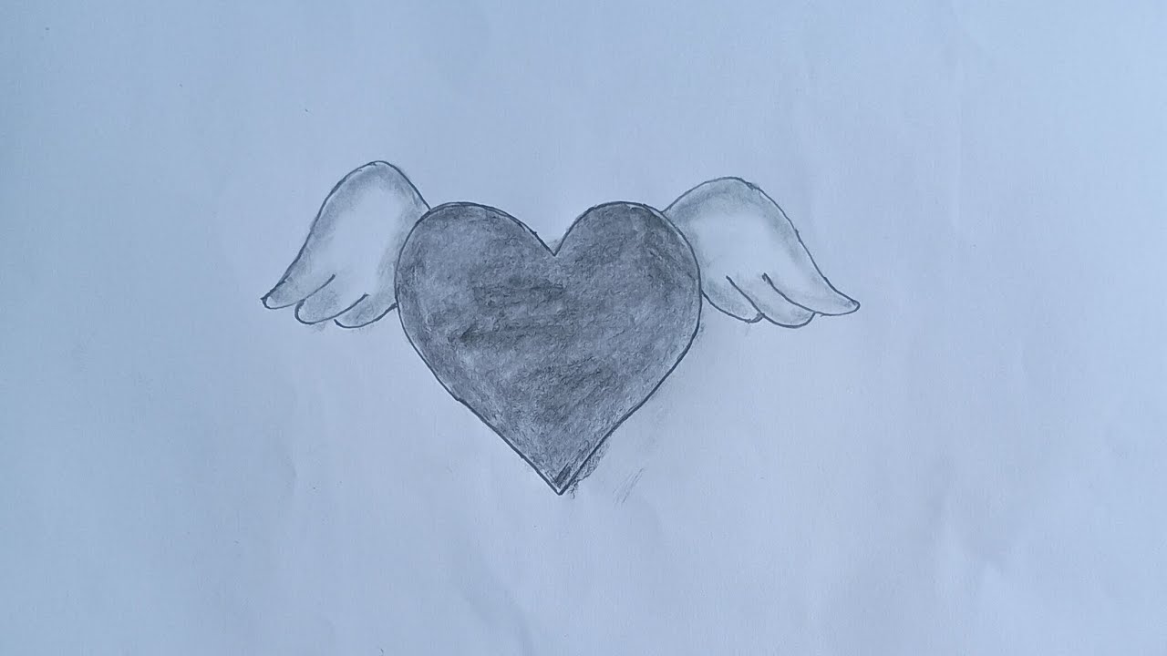 Heart with Wings ❤️ | Easy Pencil Art for Beginners