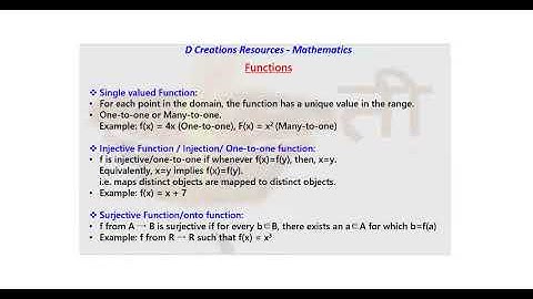 Single valued Function, D Creations Resources, Calculus, Mathematics, Mathematical Methods - Physics