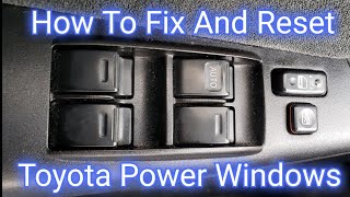 How To Reset Power Windows In A Toyota Corolla Matrix Camry Yaris Scion