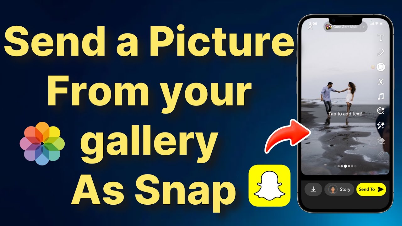 How to send a picture from gallery as snap in Snapchat YouTube