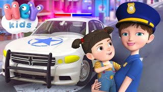 La patrulla de policía  Coche de policía para niños  Canciones Infantiles  HeyKids