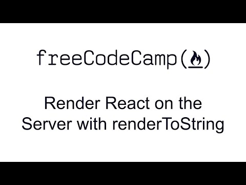 Render React on the Server with renderToString
