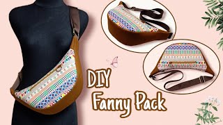 DIY Cara Membuat Tas/Fanny Pack/Crossbody Bag/Sling Bag Tutorial & Pattern