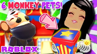 NEW 6 NEW MONKEY PETS & CIRCUS Update in ADOPT ME ROBLOX TEA NEWS LEAKS