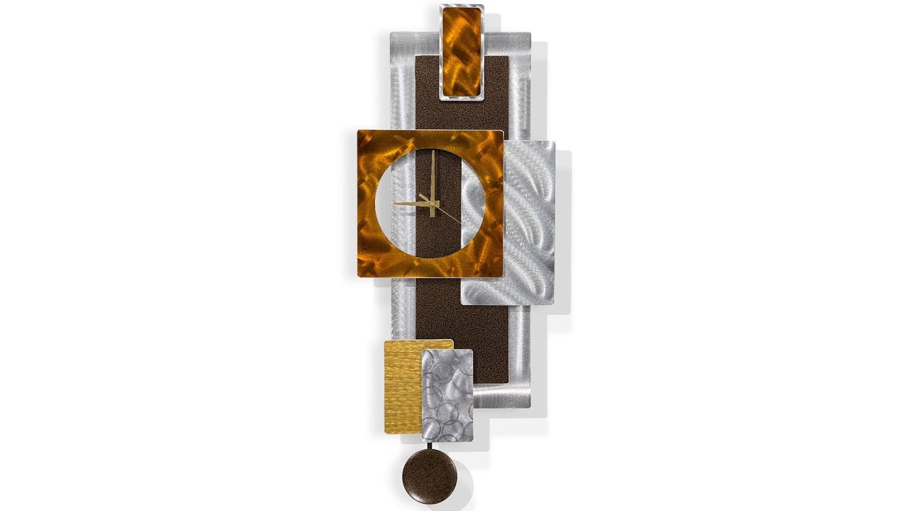 Tectonic Clock -  Contemporary Metal Panel Wall Art Clock by Jon Allen