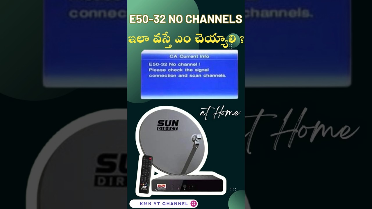 How to solve sundirect No channel problem|E50-32 |signal problem|sundirect factory default | reset |