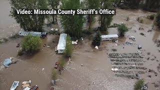 Aerial video of flooding in Missoula