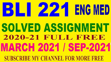 BLI 221 solved assignment in English 2020-21 / BLI-221 Ignou solved assignment with answer free.
