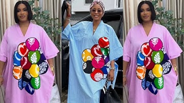 How to Sew Trendy Stripe Bubu Kaftan with Ankara Circle Patches