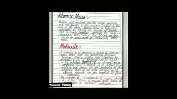 #shorts  Atoms And Molecules ✍🏼 Handwritten Notes [ Beautiful ] Class 9 Science #handwritten Notes