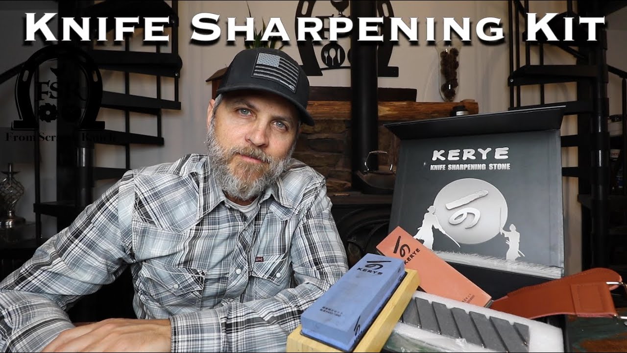Knife Sharpening Stone Set, HMPLL Whetstone Knife Sharpener Stone