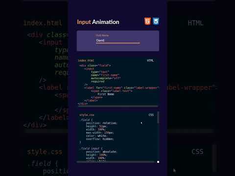 input animation tutorial | html tutorial #html #css #javascript