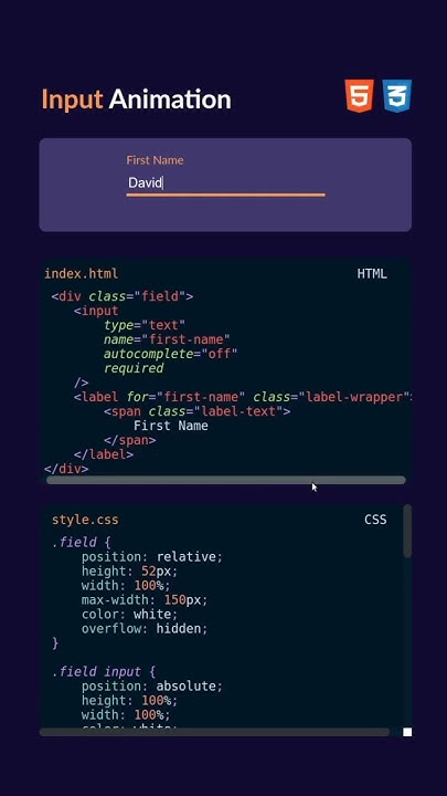 input animation tutorial | html tutorial #html #css #javascript - YouTube