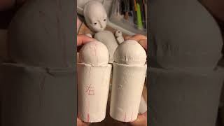 ラドールで作る球体関節人形【9】球を手足の筒に接着する