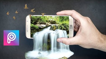 PicsArt 3d manipulation waterfall photo editing. || PicsArt manipulation tutorial.
