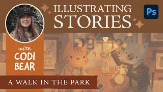 Illustrating Stories: Drawing a Walk in a City Park Scene with Codi Bear