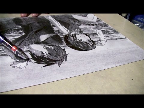 小学生による 君の名は アニメ絵模写 瀧 三葉 彼は誰時 小６ Youtube