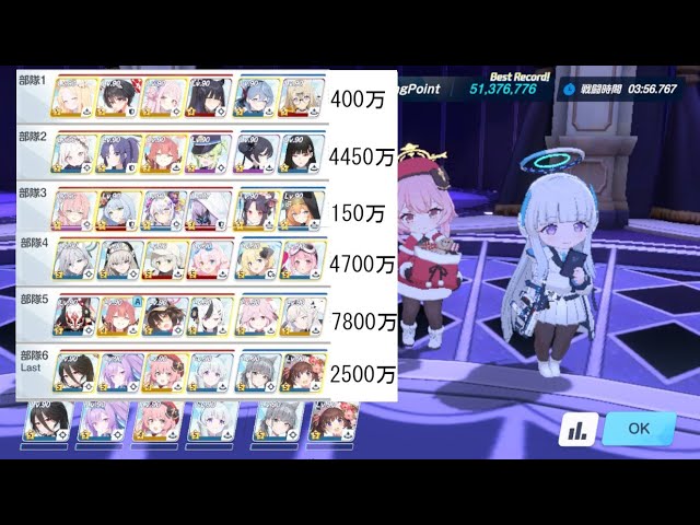 ブルアカ 総力戦屋内ゴズ lunatic 51376776 6凸