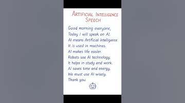 Artificial Intelligence Speech | Short English Speech | 10 Lines on AI